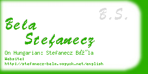 bela stefanecz business card